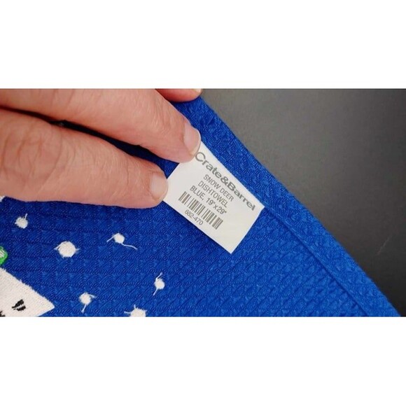 Crate & Barrel Embroidered Snow Deer Kitchen Dishtowel Napkin Mitt Lot of 3 - Picture 11 of 11